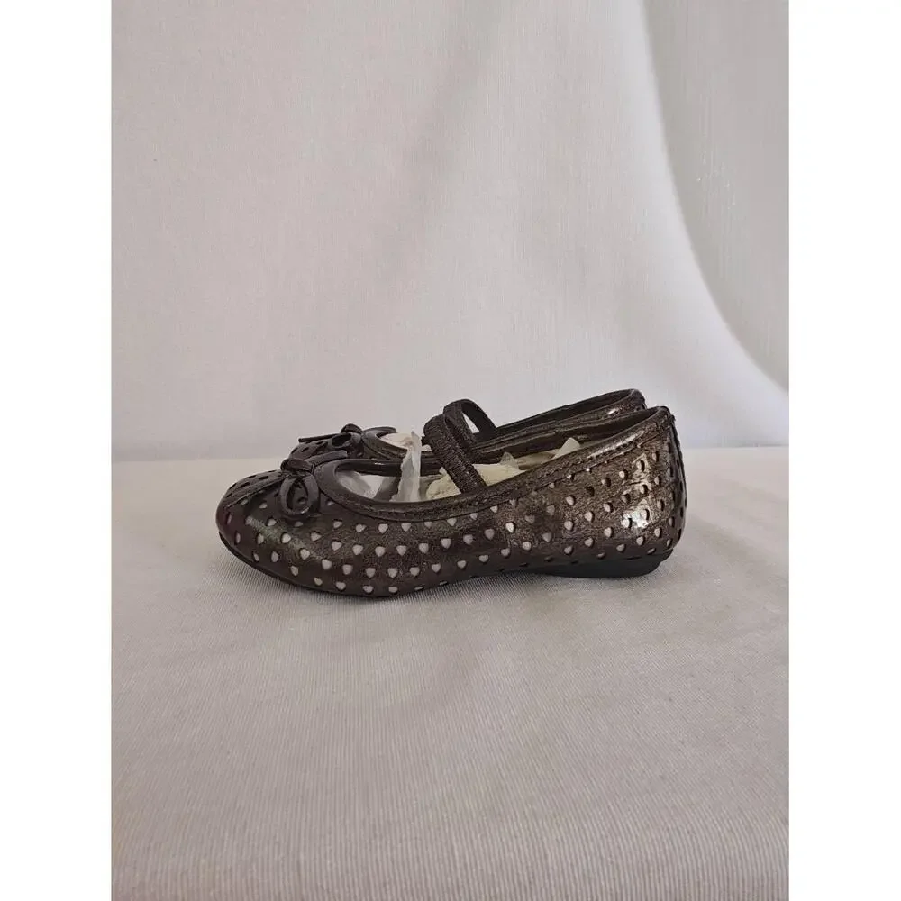 Jessica Simpson Shoes Gulianna Ballet Flats Pewter Gray Pink Hearts Metallic 6.5